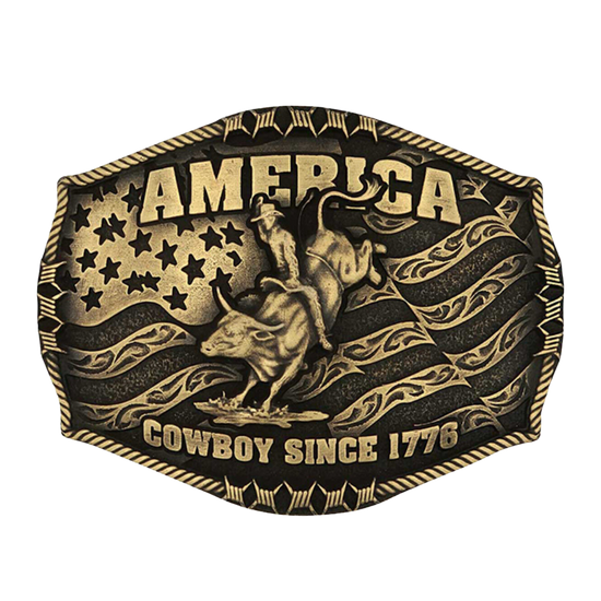 Montana Silversmiths Men's American Cowboy Western Bronze Buckle A1002C