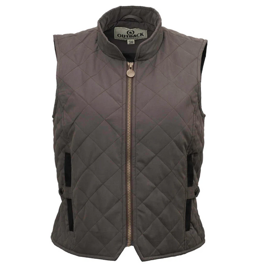 Outback Trading Co. Ladies Quilted Brown Riding Vest 40321-BRN