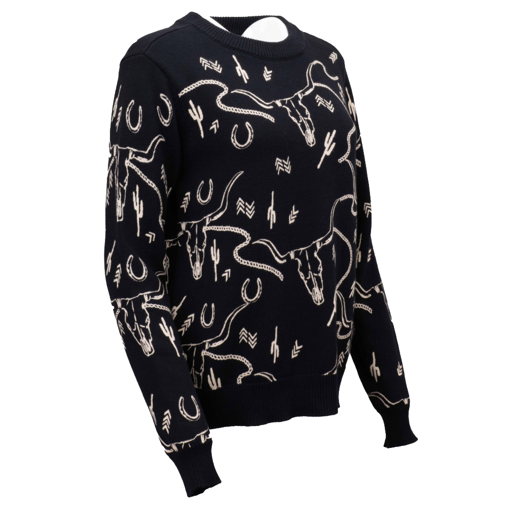Outback Trading Co. Ladies Ainsley Graphic Black Sweater 40318-BLK