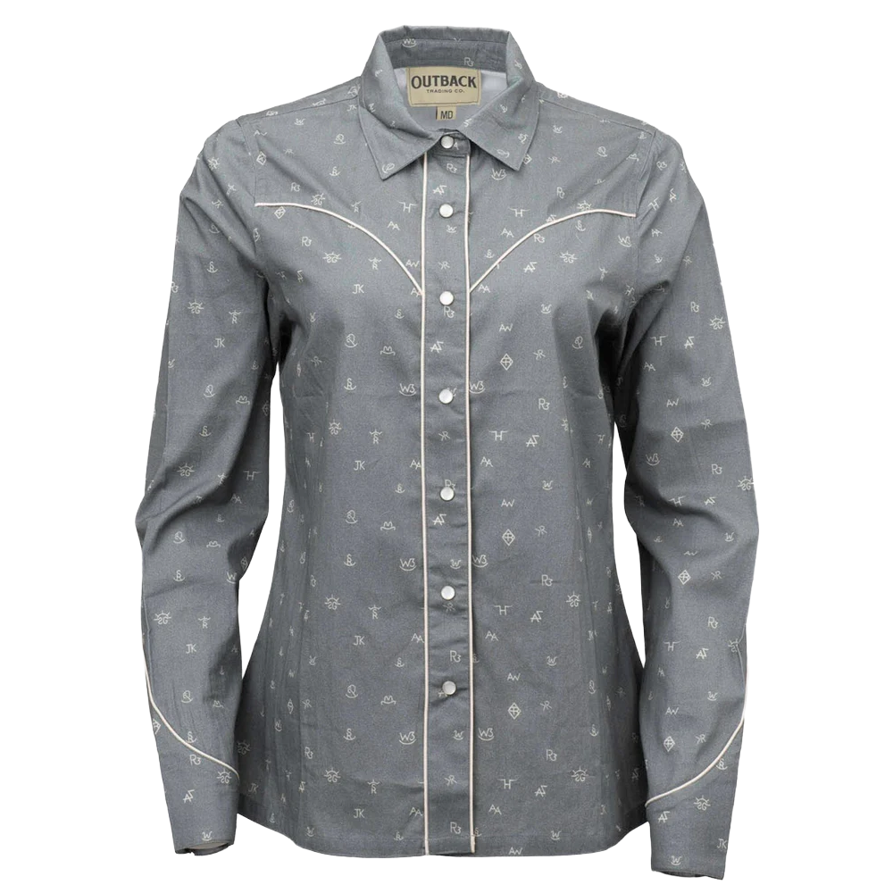 Outback Trading Co. Ladies Sage Green Button Down Shirt 40308-SAG