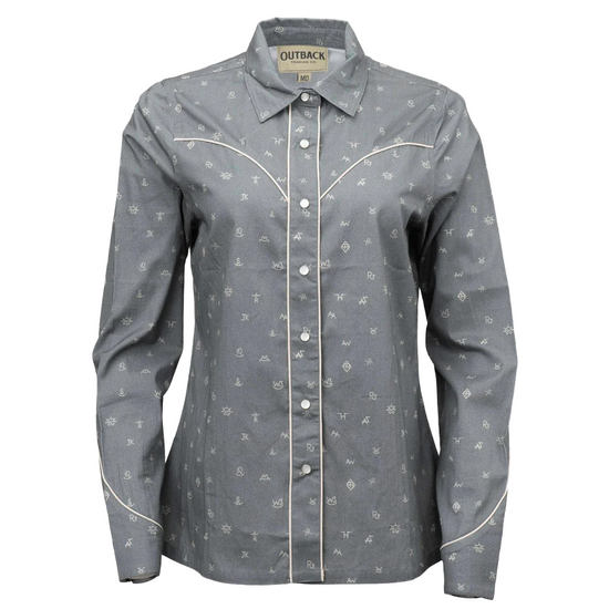 Outback Trading Co. Ladies Sage Green Button Down Shirt 40308-SAG