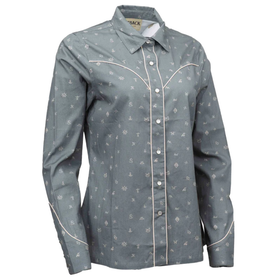 Outback Trading Co. Ladies Sage Green Button Down Shirt 40308-SAG