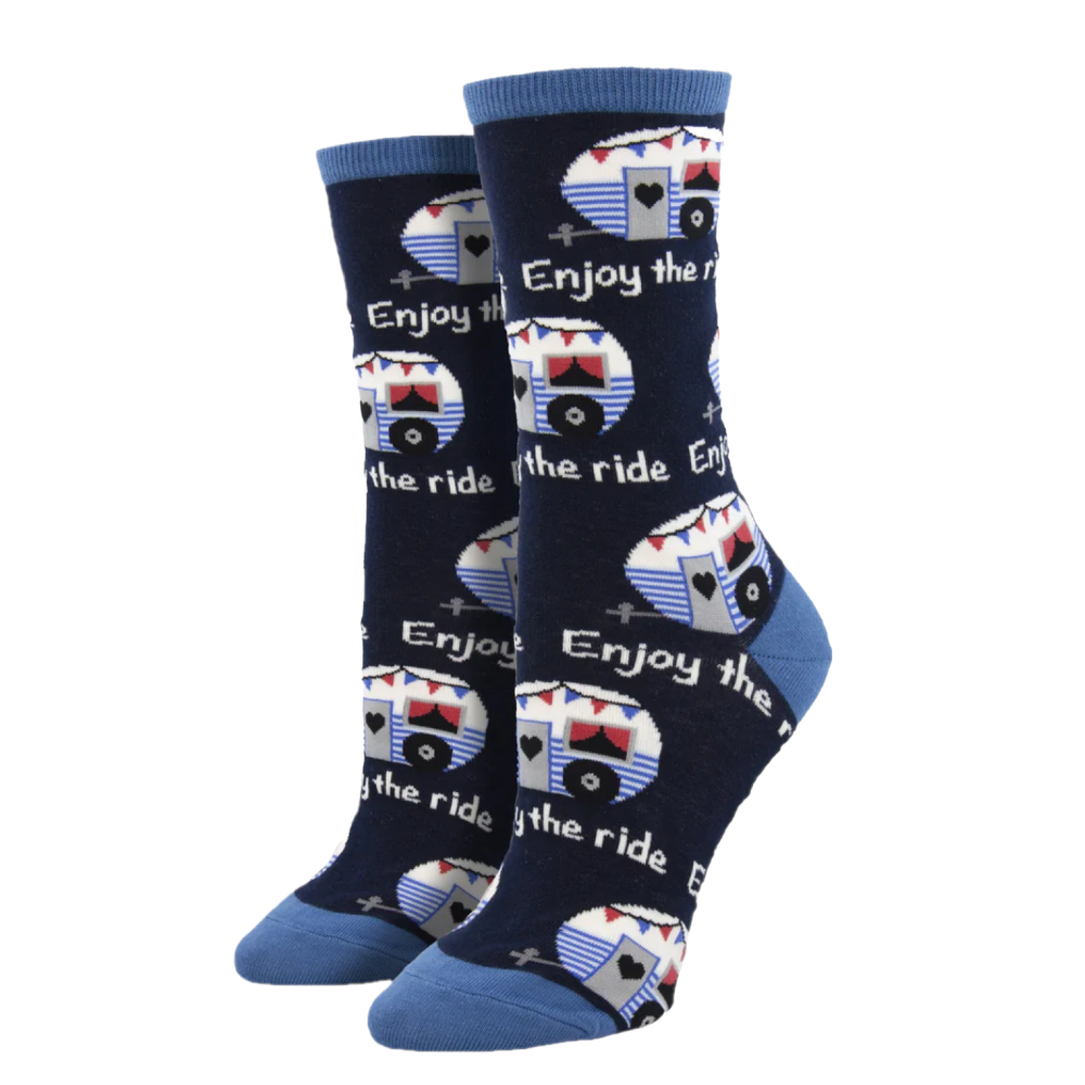 SockSmith® Ladies Enjoy The Ride Navy Crew Socks WNC2382-NAV