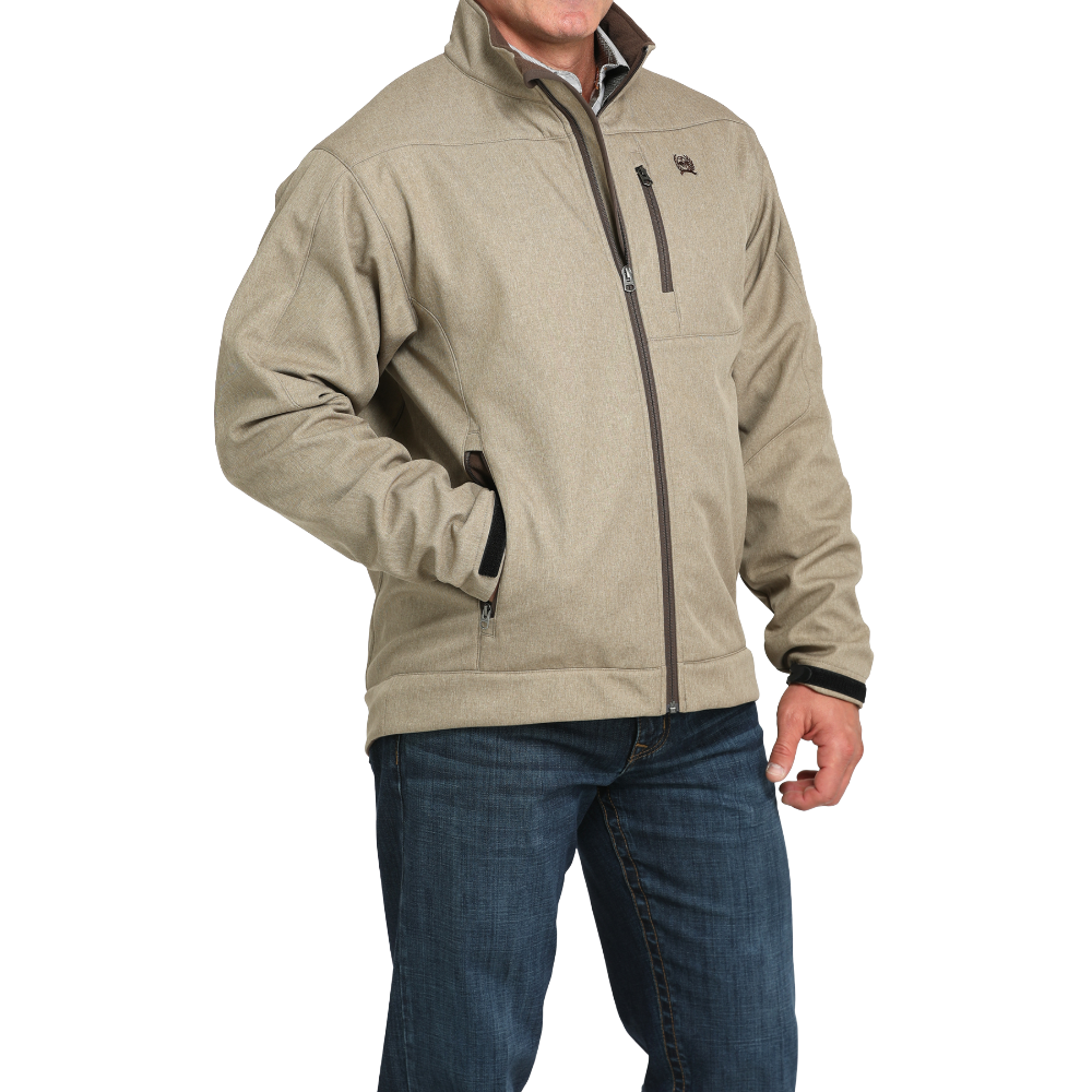 Cinch Men's Stone Brown Bonded Zip Jacket MWJ1567014