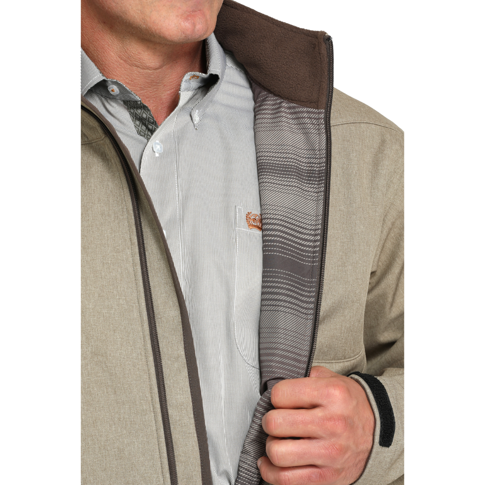 Cinch Men's Stone Brown Bonded Zip Jacket MWJ1567014