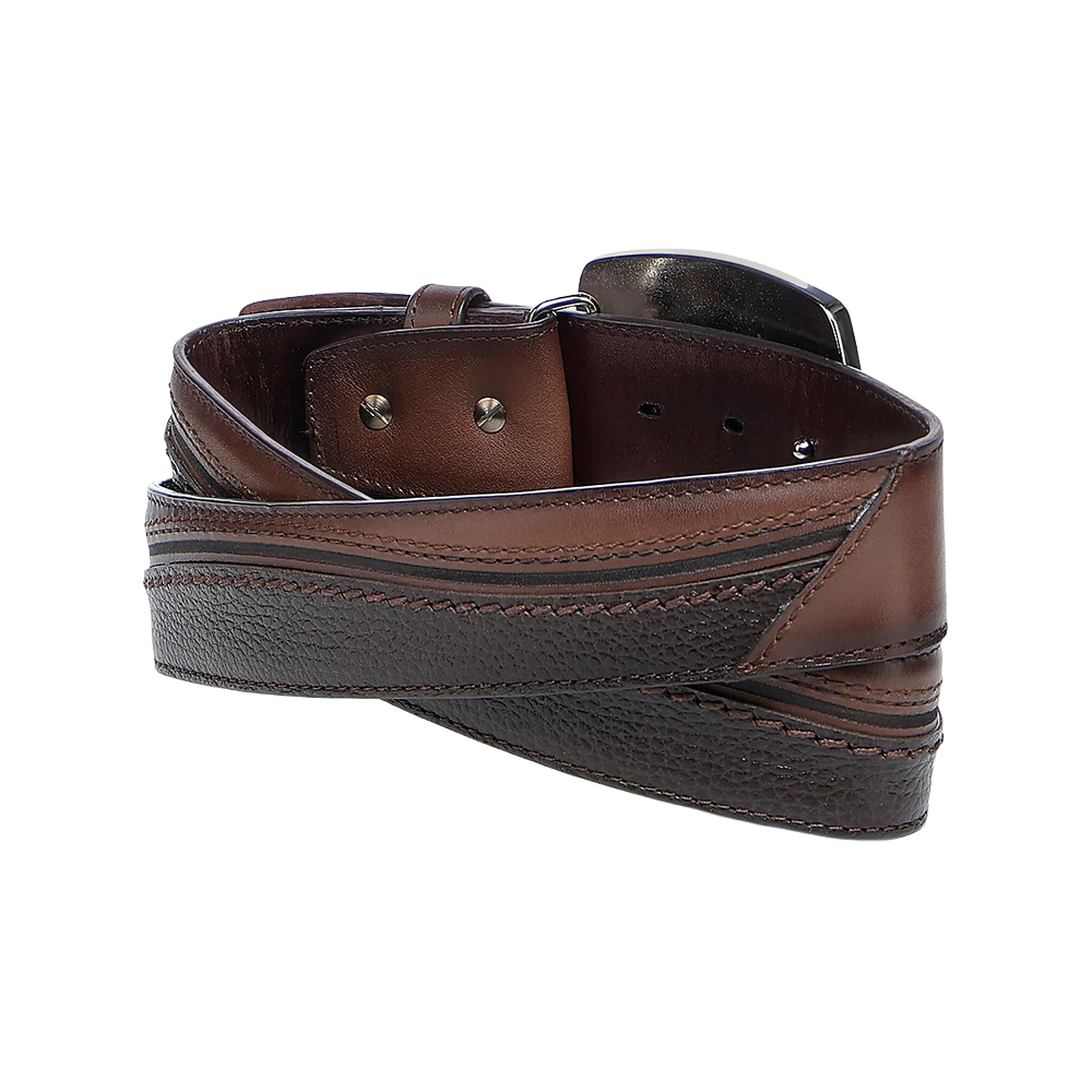 Cuadra Men's Embroidered Honey Brown Western Rodeo Belt BC426
