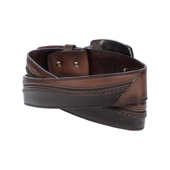 Cuadra Men's Embroidered Honey Brown Western Rodeo Belt BC426