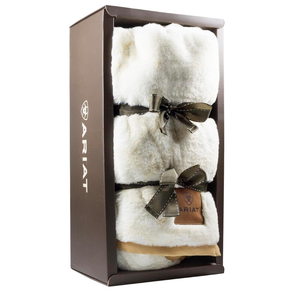 Ariat Quilted Cream Snuggle Throw Blanket AR3874-101