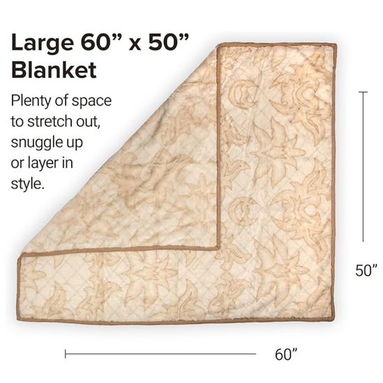 Ariat Quilted Cream Snuggle Throw Blanket AR3874-101