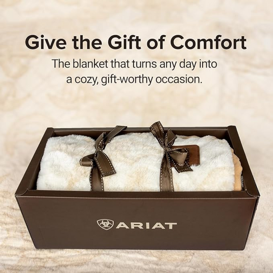 Ariat Quilted Cream Snuggle Throw Blanket AR3874-101