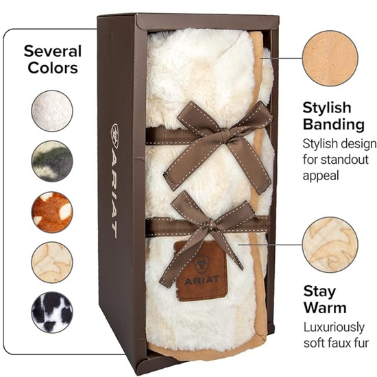 Ariat Quilted Cream Snuggle Throw Blanket AR3874-101