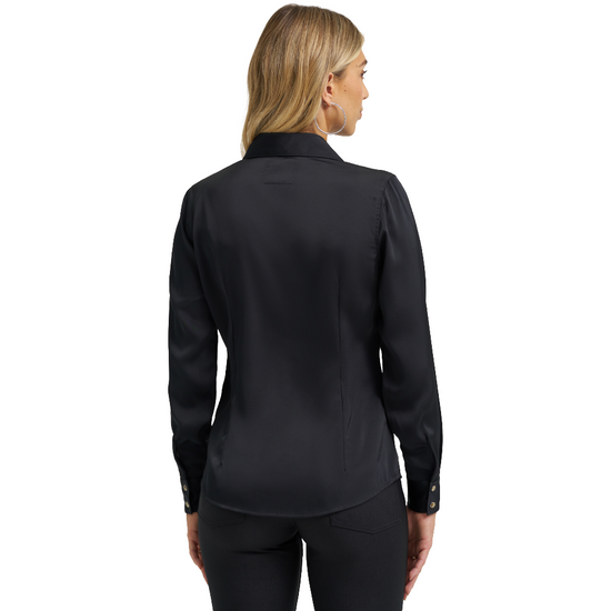 Wrangler X Lainey Wilson Ladies Embroidered Satin Black Shirt 112373689