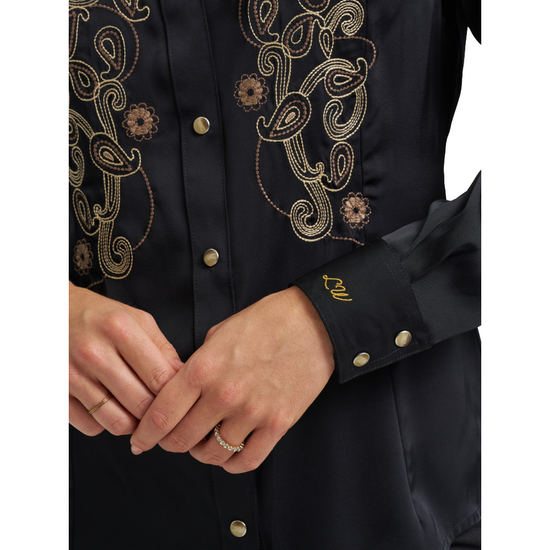 Wrangler X Lainey Wilson Ladies Embroidered Satin Black Shirt 112373689