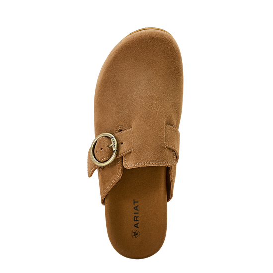 Ariat Ladies Country Mule Caramel Suede Slip On Shoes 10061236