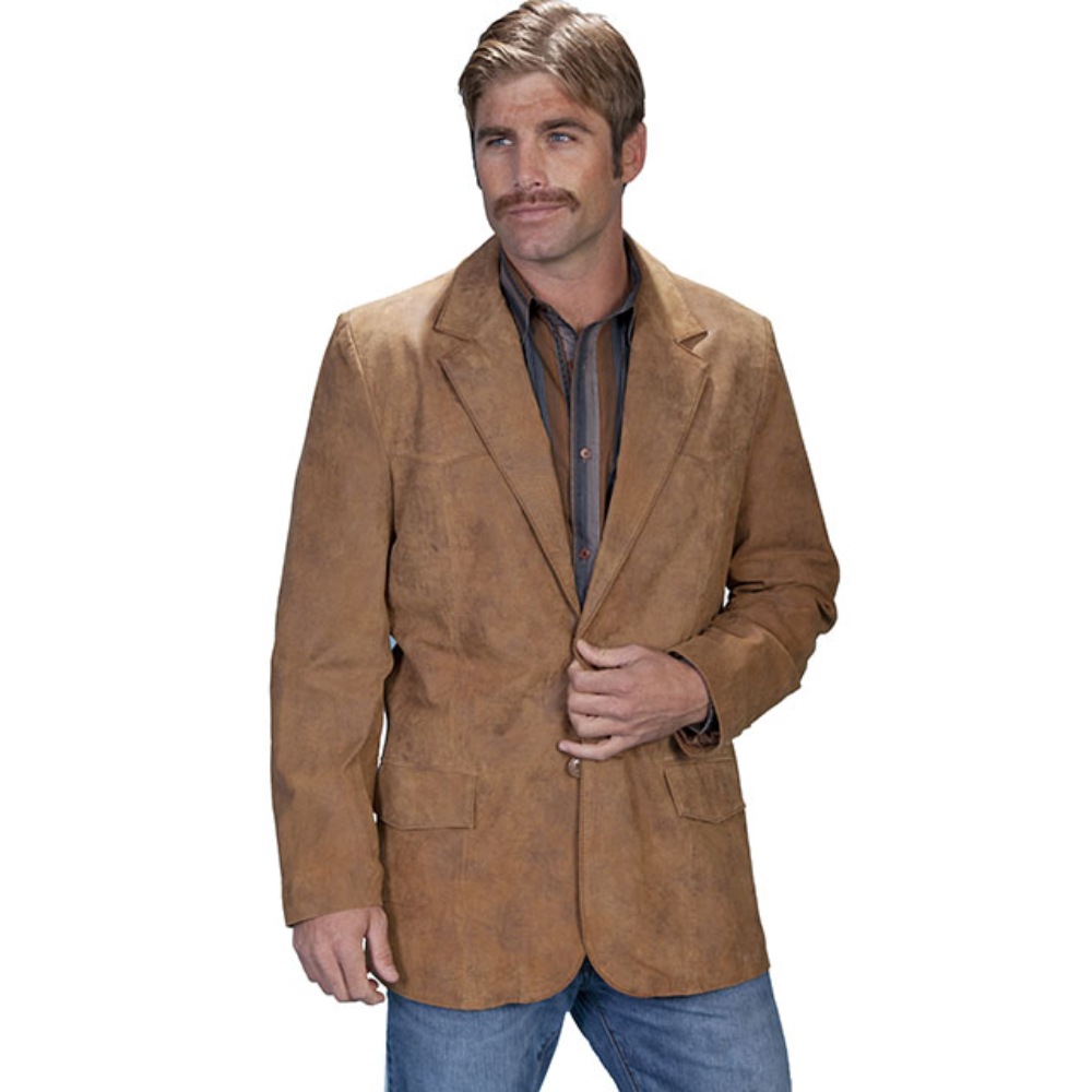 Scully Men's Maple Brown Leather Blazer 602-221