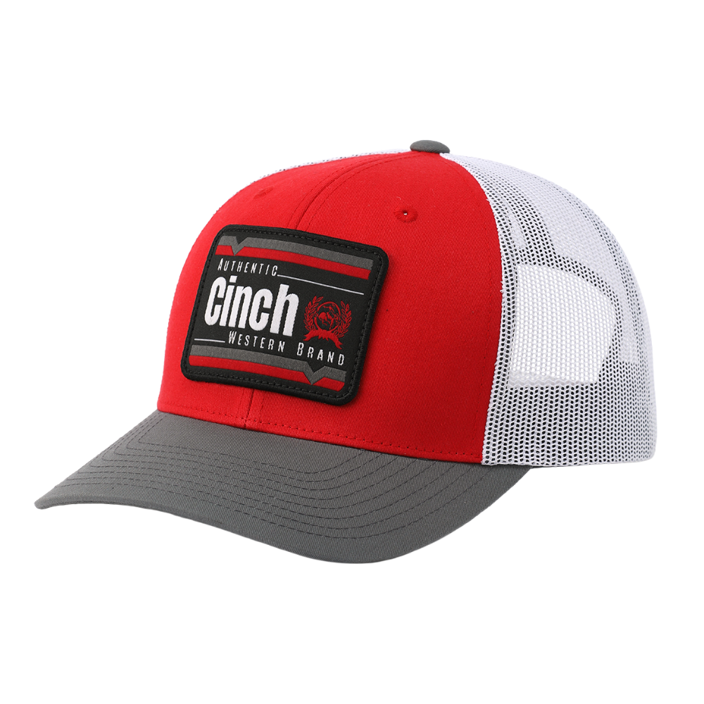 Cinch Men's Red Authentic Patch Trucker Cap MCC0660649