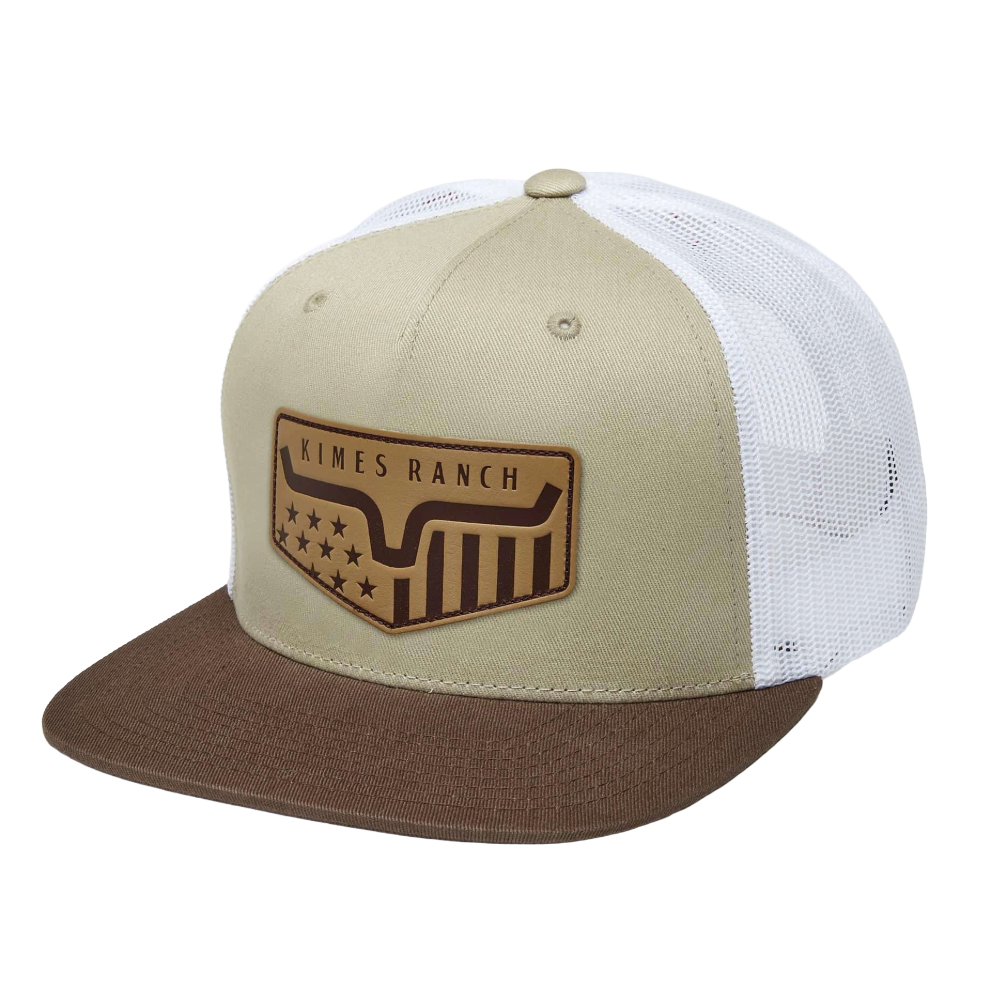Kimes Ranch Spangled Graphic Khaki Brown Trucker Cap UHA0000176-BE003