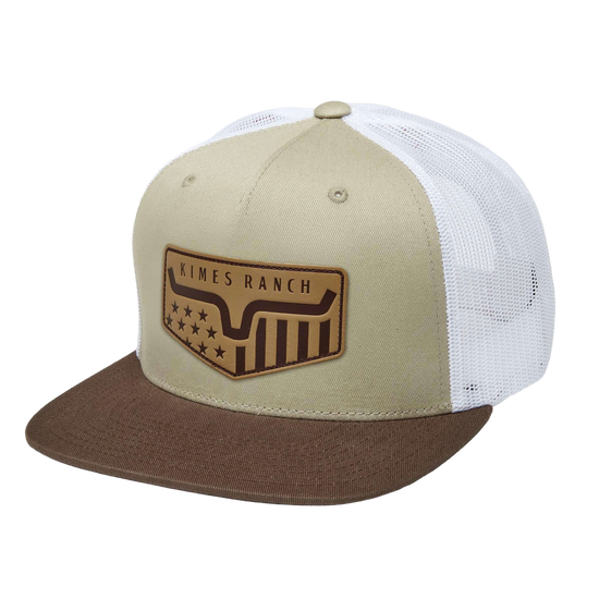 Kimes Ranch Spangled Graphic Khaki Brown Trucker Cap UHA0000176-BE003