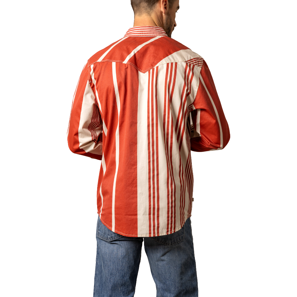 Kimes Ranch Men's Bandit Striped Brick Red Button Down Shirt MDS0000073-RD012