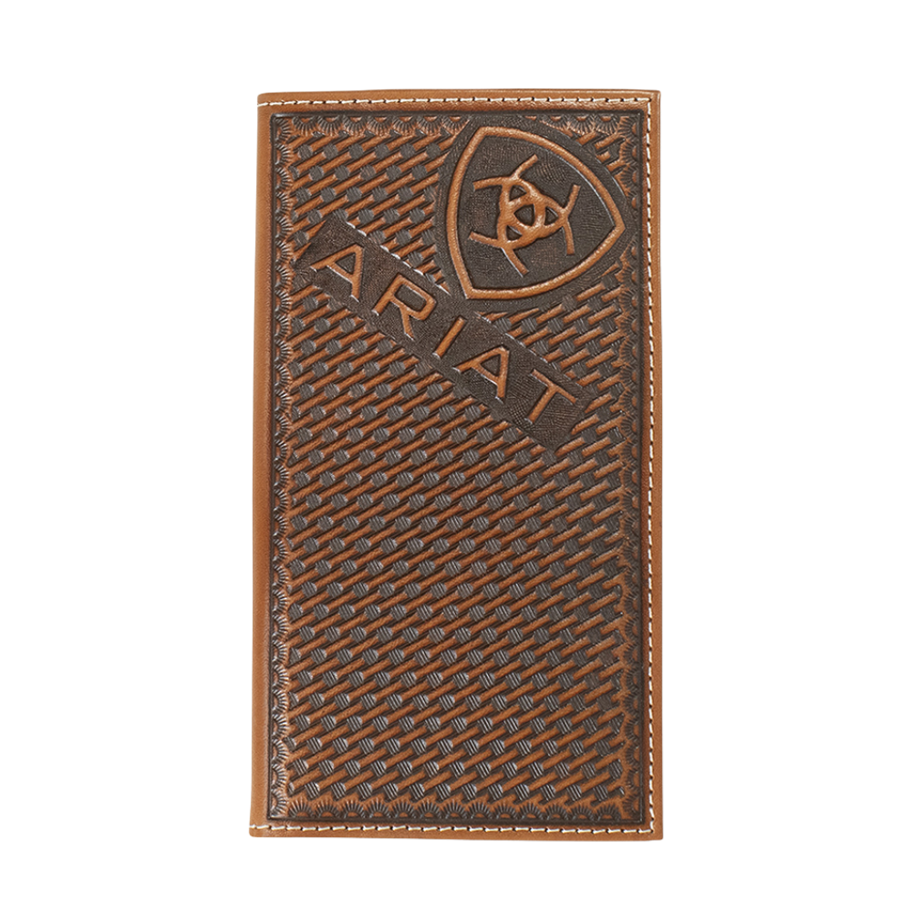 Ariat Brown Sunburst Basket Weave Leather Rodeo Wallet A3556802