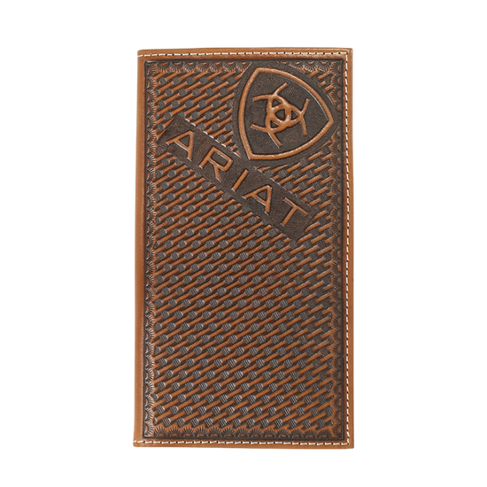 Ariat Brown Sunburst Basket Weave Leather Rodeo Wallet A3556802