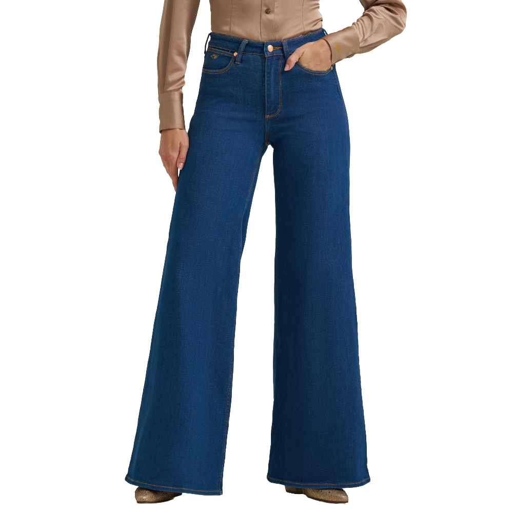 Wrangler X Lainey Wilson Ladies Cheeky Wide Leg Blue Jean 112373604