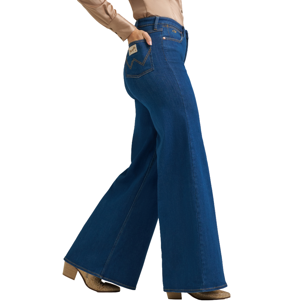 Wrangler X Lainey Wilson Ladies Cheeky Wide Leg Blue Jean 112373604