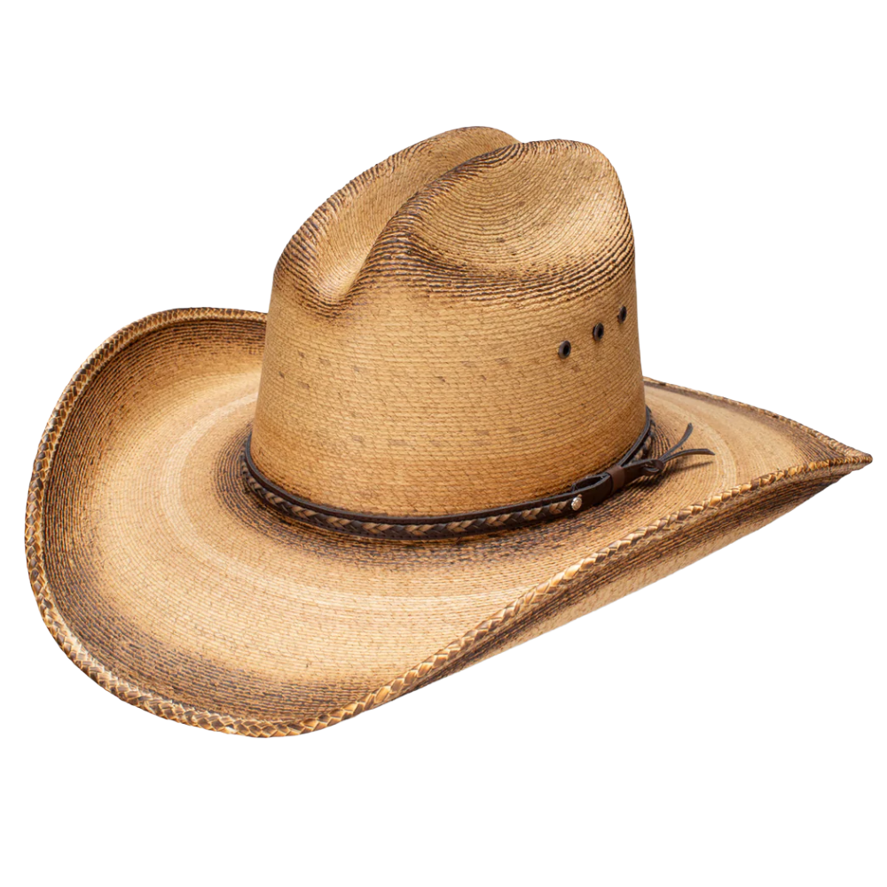 Resistol Men's Georgia Boy Jason Aldean Flamed Burned Straw Hat RSGBYSBJA41FB