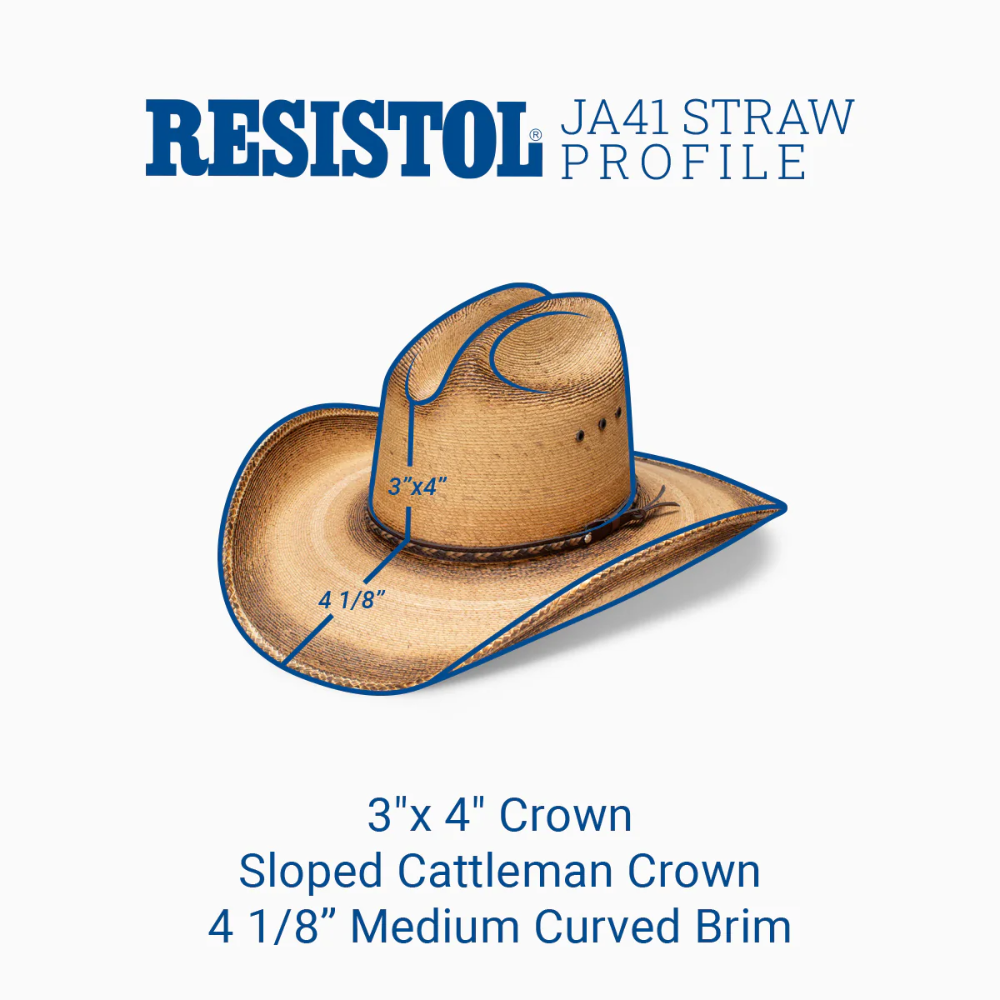 Resistol Men's Georgia Boy Jason Aldean Flamed Burned Straw Hat RSGBYSBJA41FB