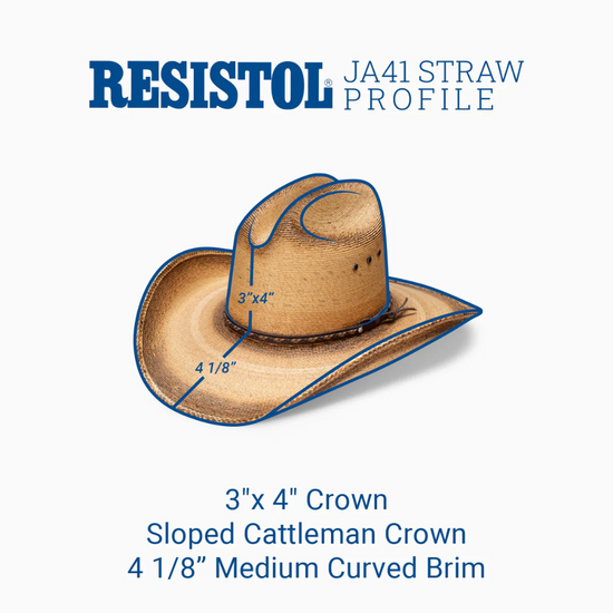 Resistol Men's Georgia Boy Jason Aldean Flamed Burned Straw Hat RSGBYSBJA41FB