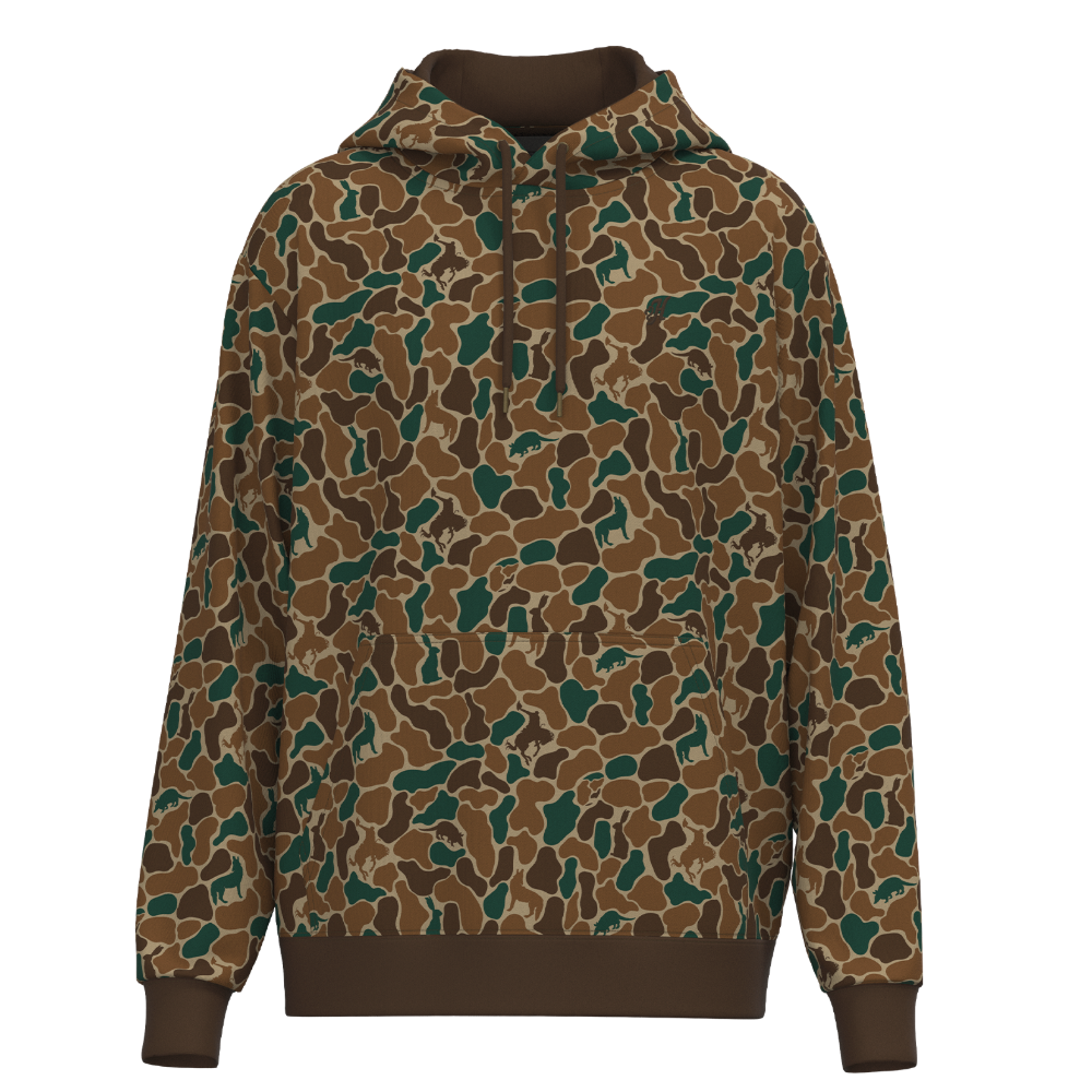 Hooey Men's Legendary Brown & Green Camo Print Hoodie HH1333CABR