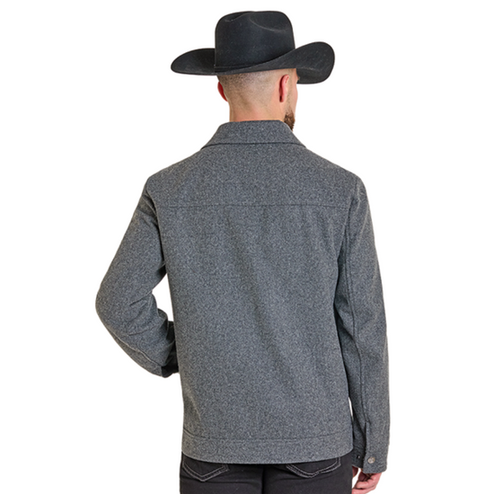 Powder River Outfitters Men's Charcoal Solid Heather Wool Snap Jacket DM92C06153