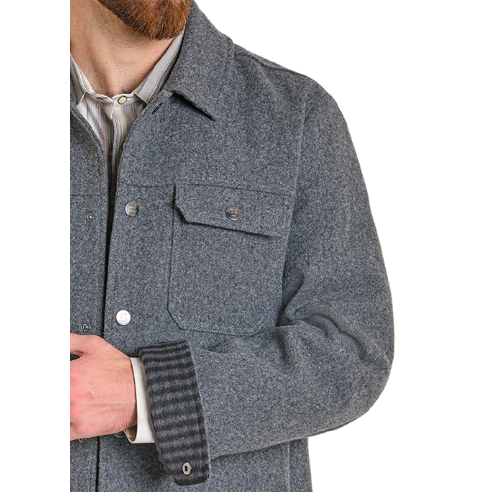 Powder River Outfitters Men's Charcoal Solid Heather Wool Snap Jacket DM92C06153