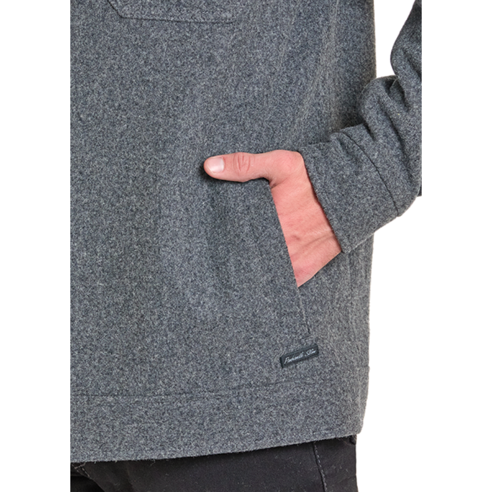 Powder River Outfitters Men's Charcoal Solid Heather Wool Snap Jacket DM92C06153