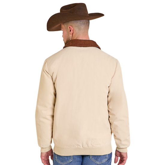 Powder River Outfitters Men's Natural Bomber Washed Canvas Jacket DM92C06168