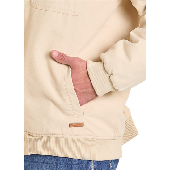 Powder River Outfitters Men's Natural Bomber Washed Canvas Jacket DM92C06168