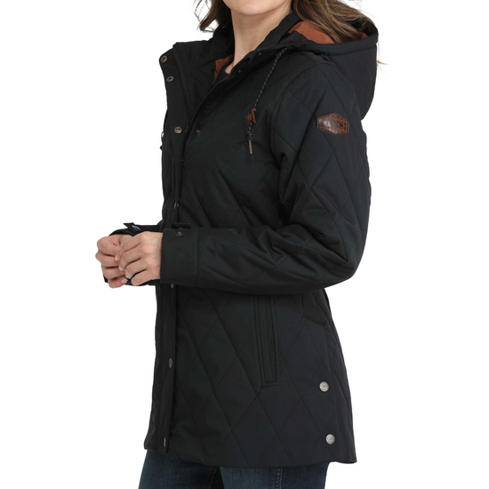 Cinch Ladies Black Quilted Snap Barn Coat MAJ9903002