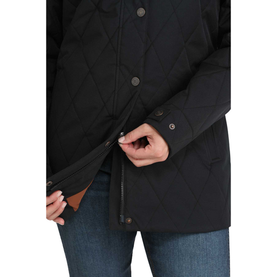 Cinch Ladies Black Quilted Snap Barn Coat MAJ9903002