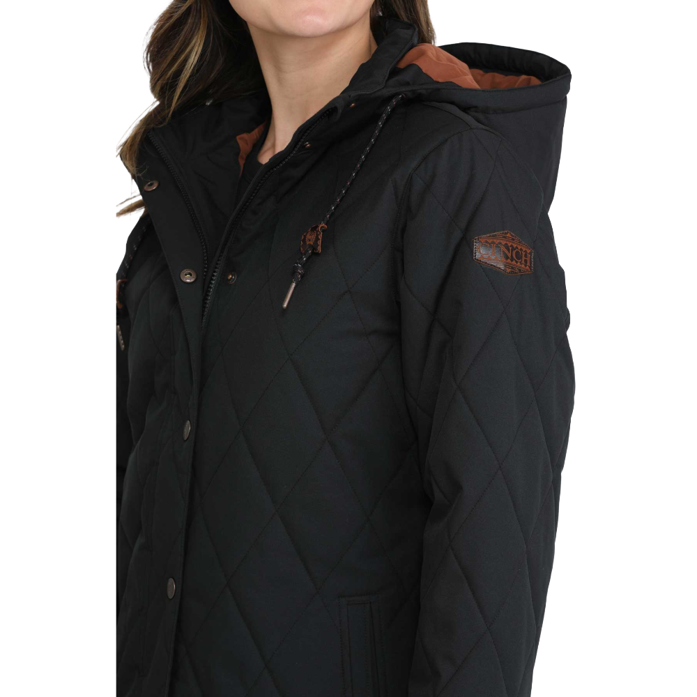 Cinch Ladies Black Quilted Snap Barn Coat MAJ9903002