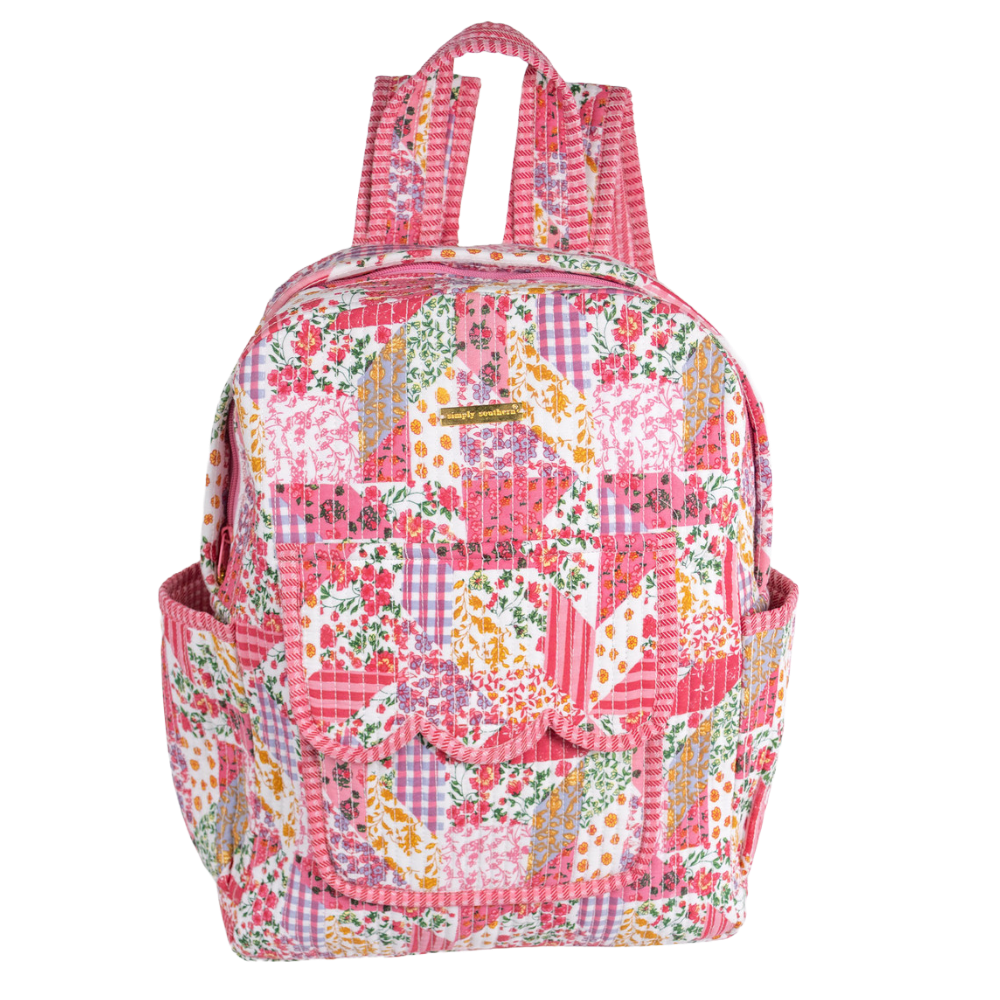 Simply Southern Pink Floral Quilted Backpack 0225-BAG-QLTD-BKPK-MLTFLR