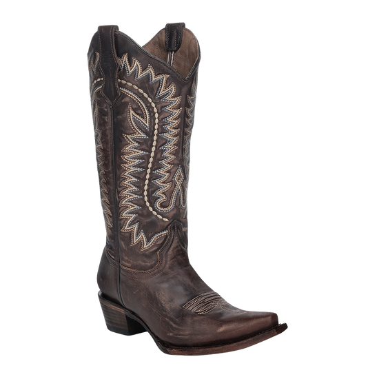 Circle G by Corral Ladies Western Embroidery Brown Snip Toe Boots L8014