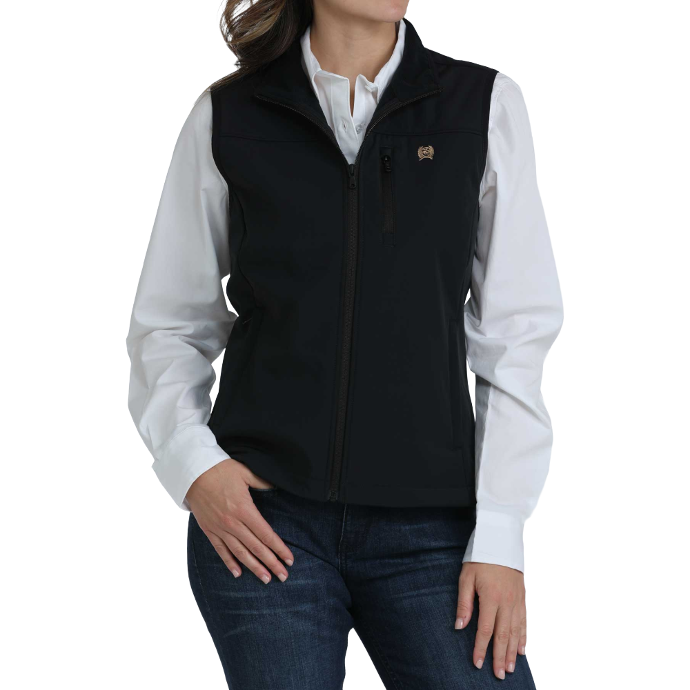 Cinch Ladies Black Windproof Zip Vest MAV9922001