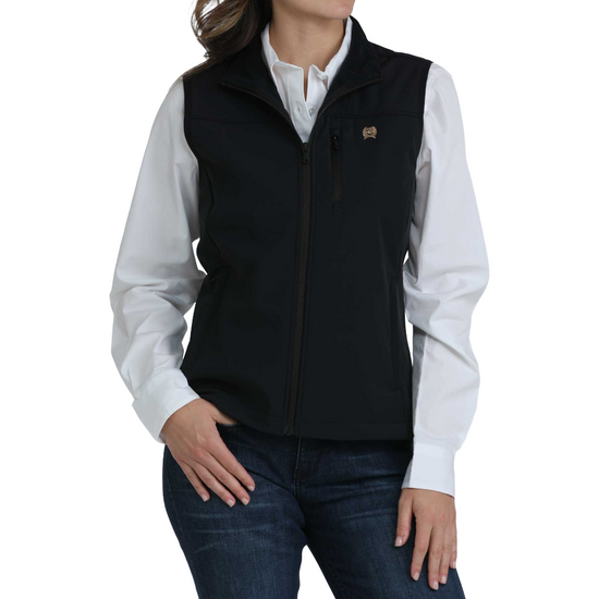 Cinch Ladies Black Windproof Zip Vest MAV9922001