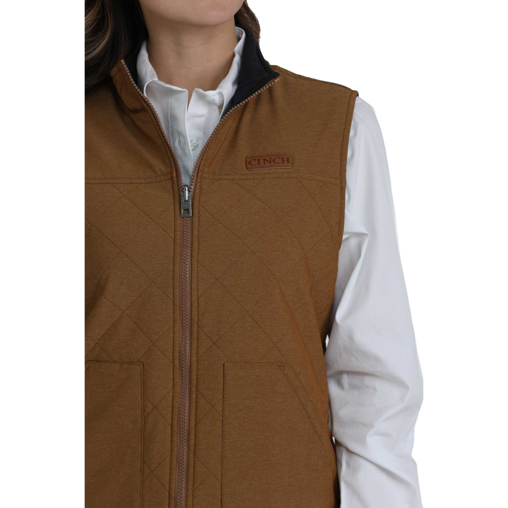Cinch Ladies Brown & Black Quilted Reversible Zip Vest MAV9923001
