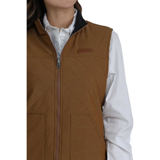 Cinch Ladies Brown & Black Quilted Reversible Zip Vest MAV9923001