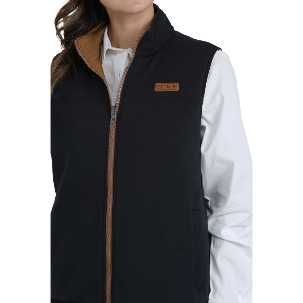 Cinch Ladies Brown & Black Quilted Reversible Zip Vest MAV9923001