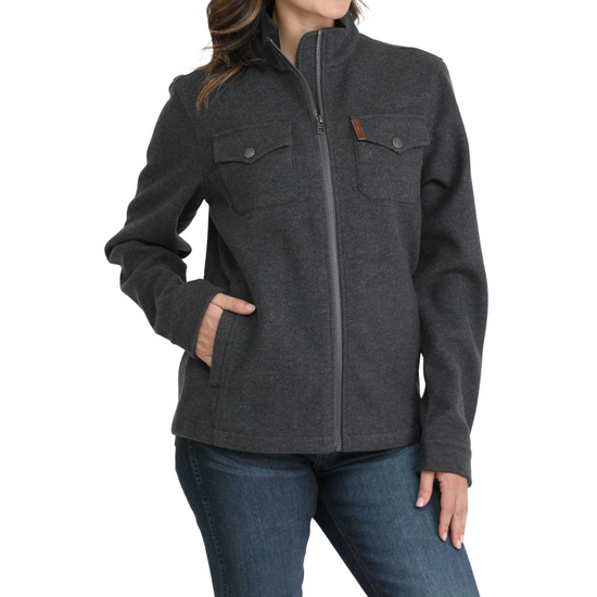 Cinch Ladies Charcoal Grey Zip Up Shirt Jacket MAJ9904002