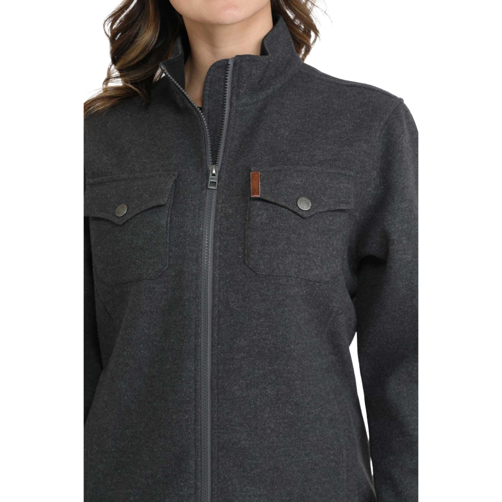 Cinch Ladies Charcoal Grey Zip Up Shirt Jacket MAJ9904002