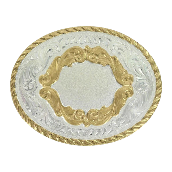 Montana Silversmiths Small Oval Initial Silver & Gold Belt Buckle 5000