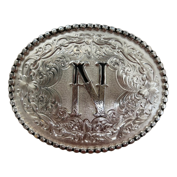 Montana Silversmiths Antiqued Letter Silver Western Buckle 6189SV